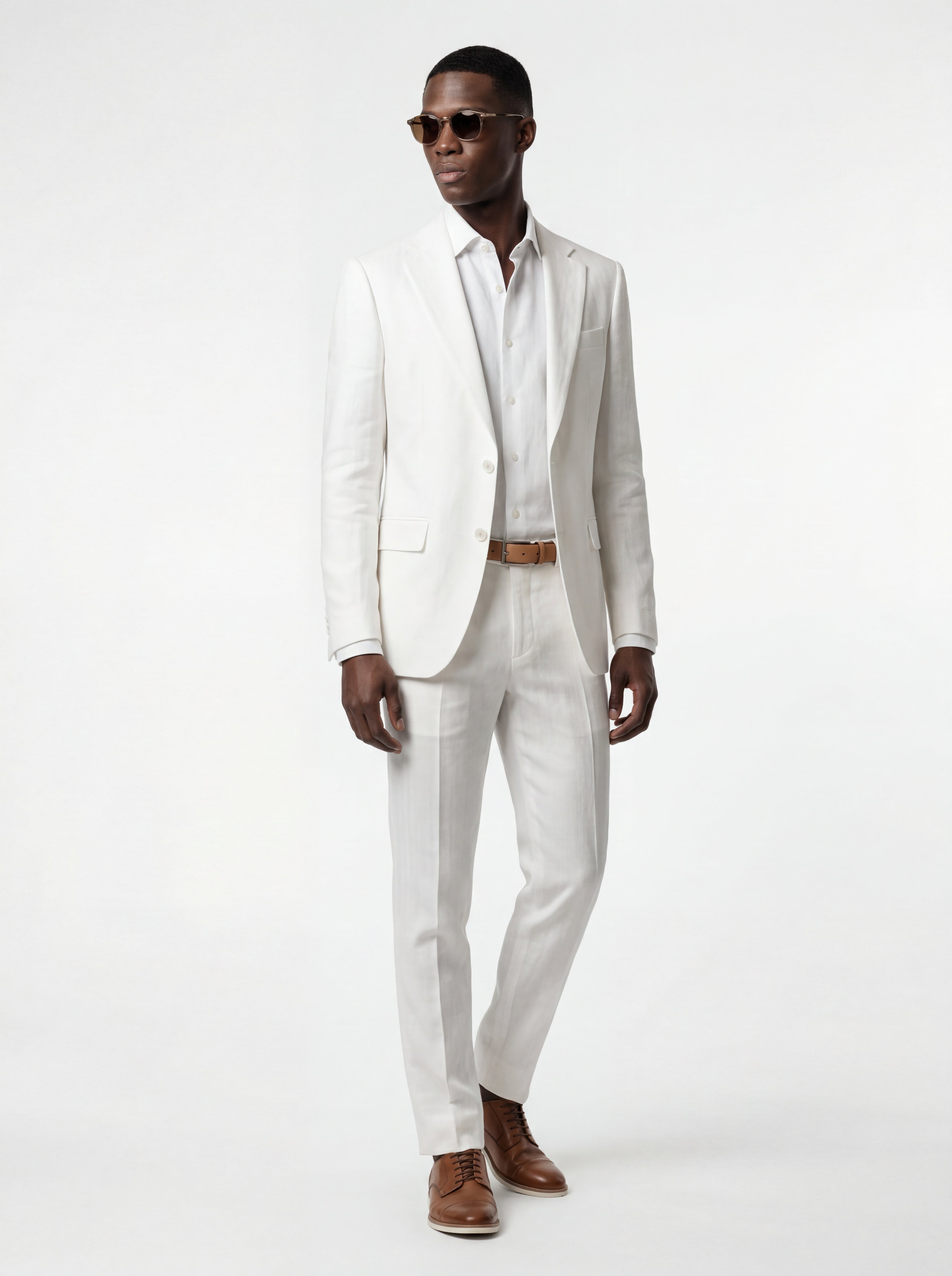 Herringbone Modern Fit Linen Suit