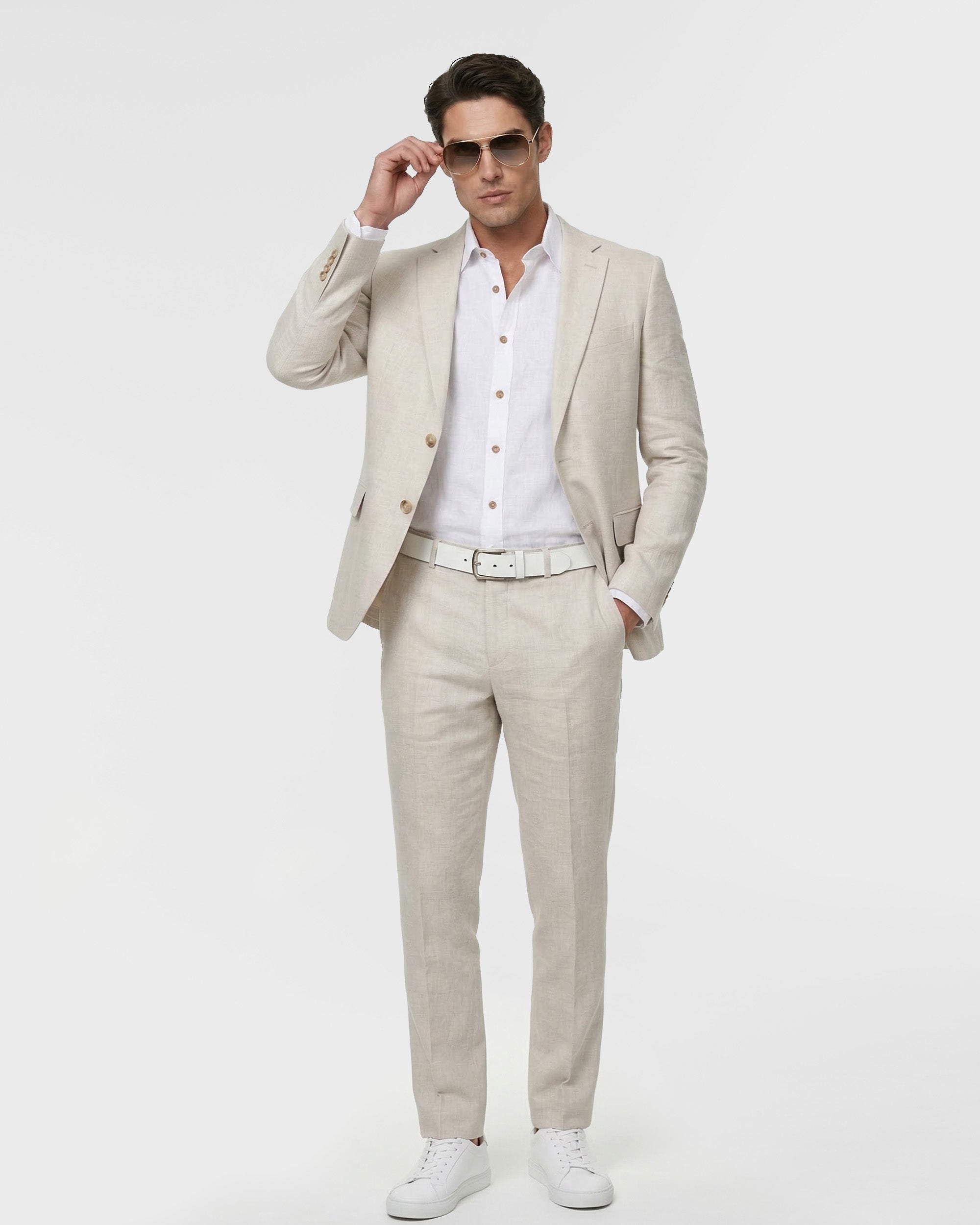 Fancy Modern Fit Linen Suit