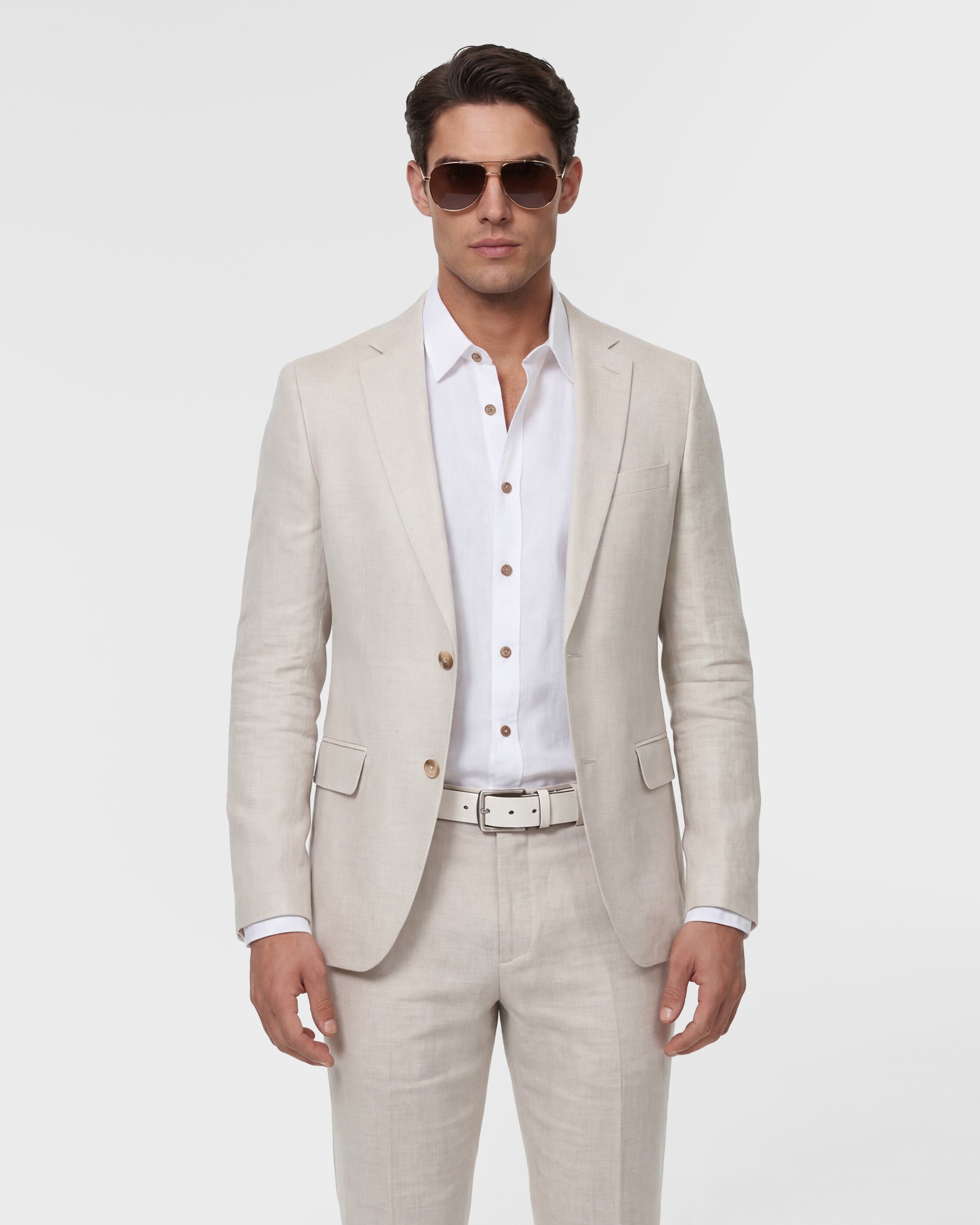 Fancy Modern Fit Linen Suit