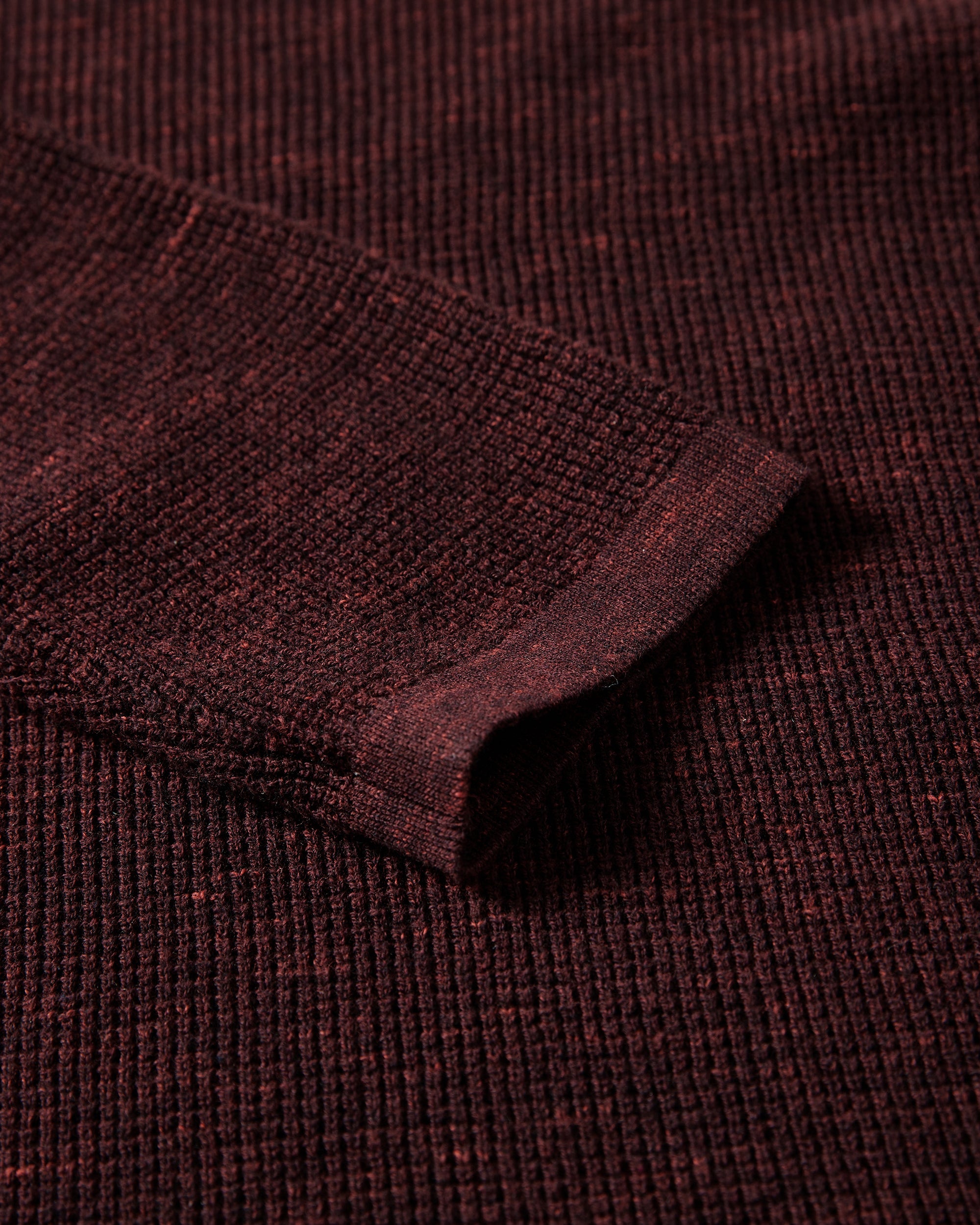 Texture Cotton Blend Crew Neck Sweater
