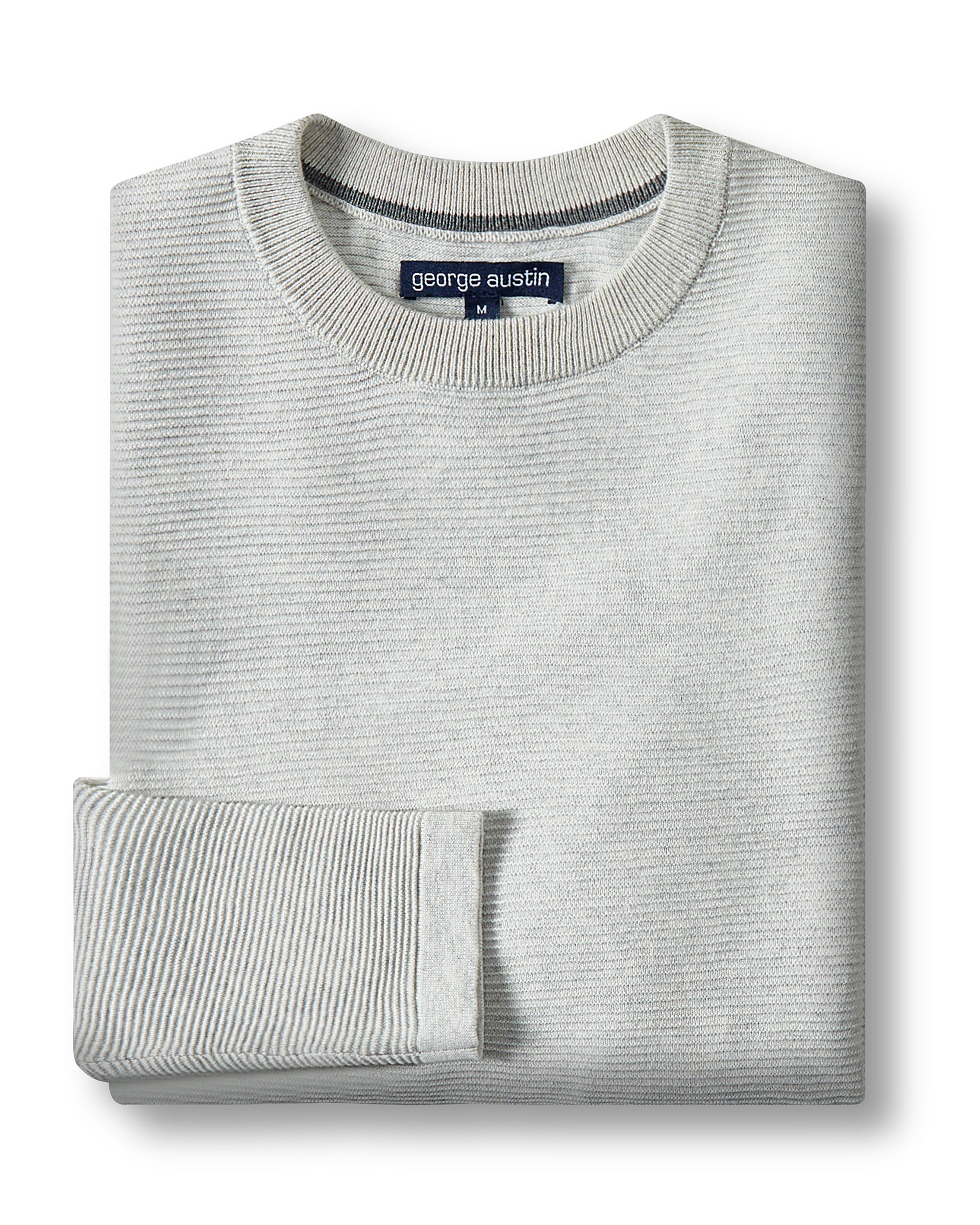 Cotton Ribbed Crew Neck Sweater