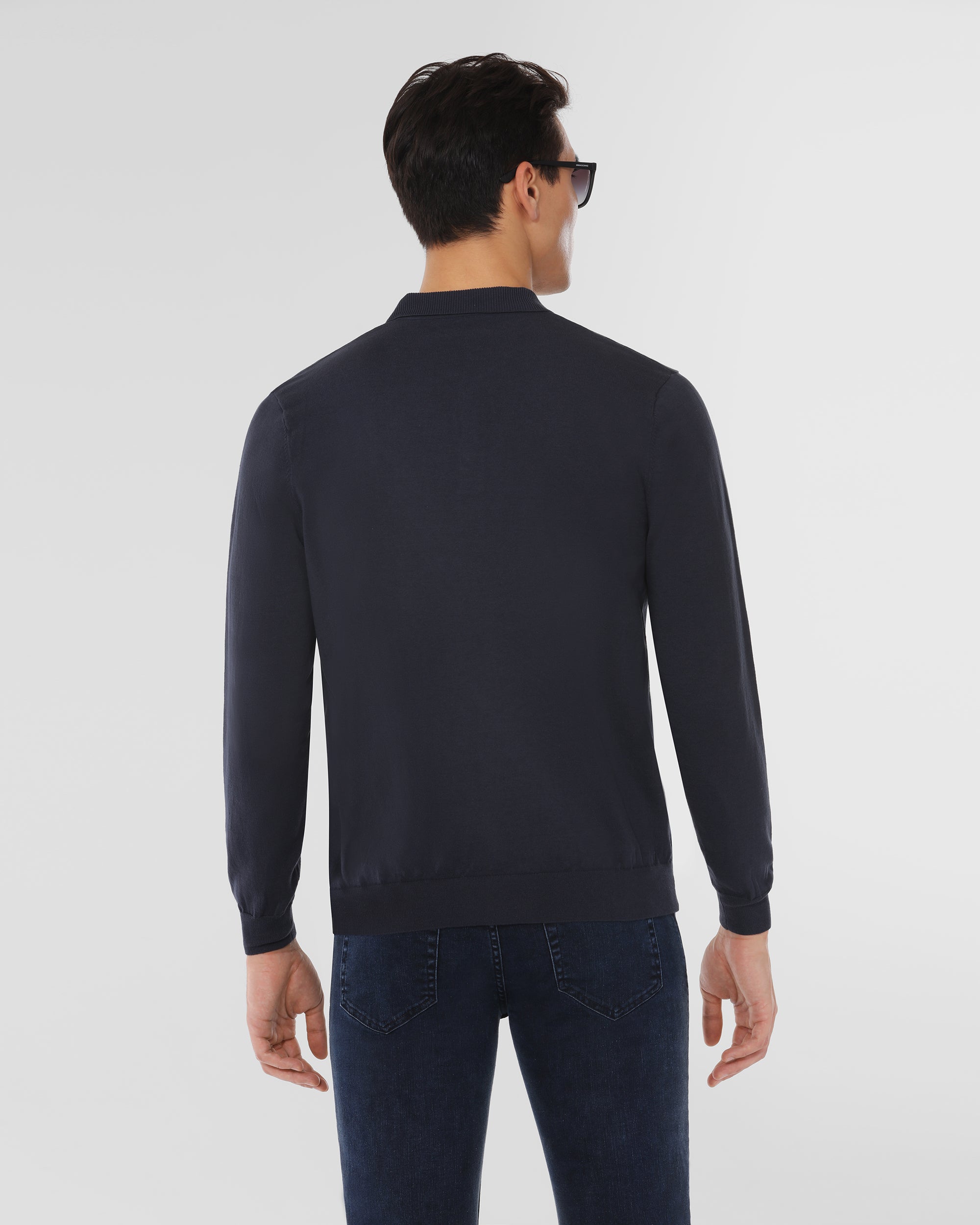 Fine Knit Polo Sweater