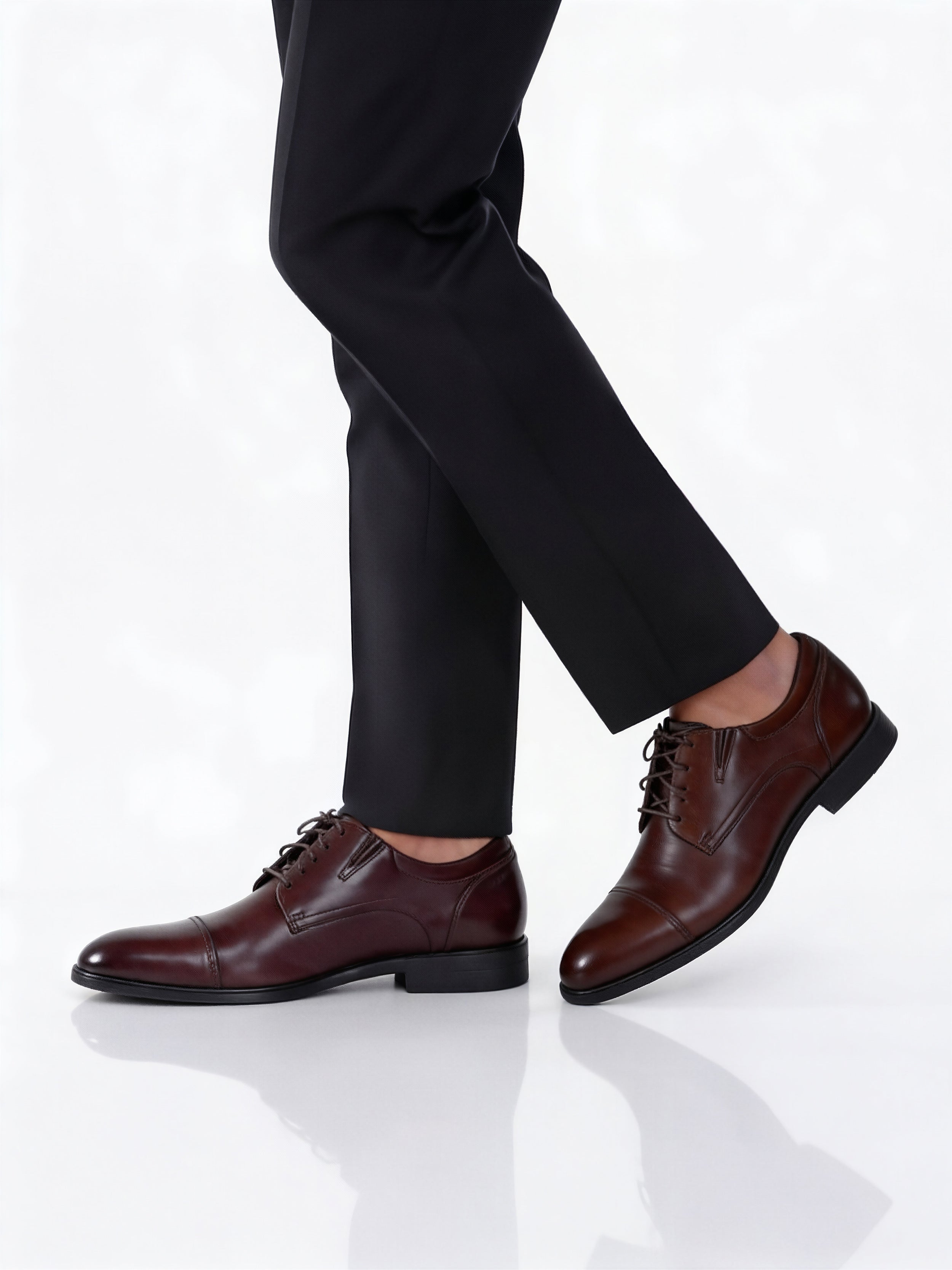 Traditional Leather Cap Toe Derby Dress Shoe