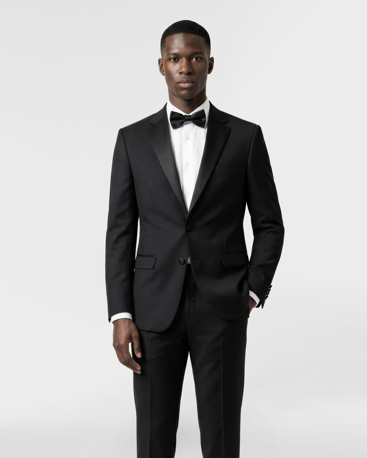 Black wool tuxedo from Hollywood Suits — black-tie ready for last-minute weddings and galas in Los Angeles