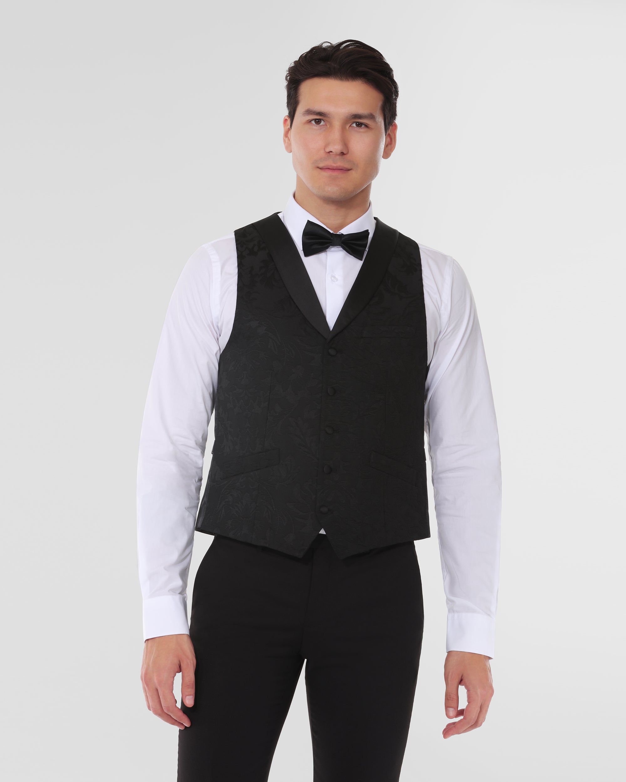 Floral Slim Fit Tuxedo with Vest