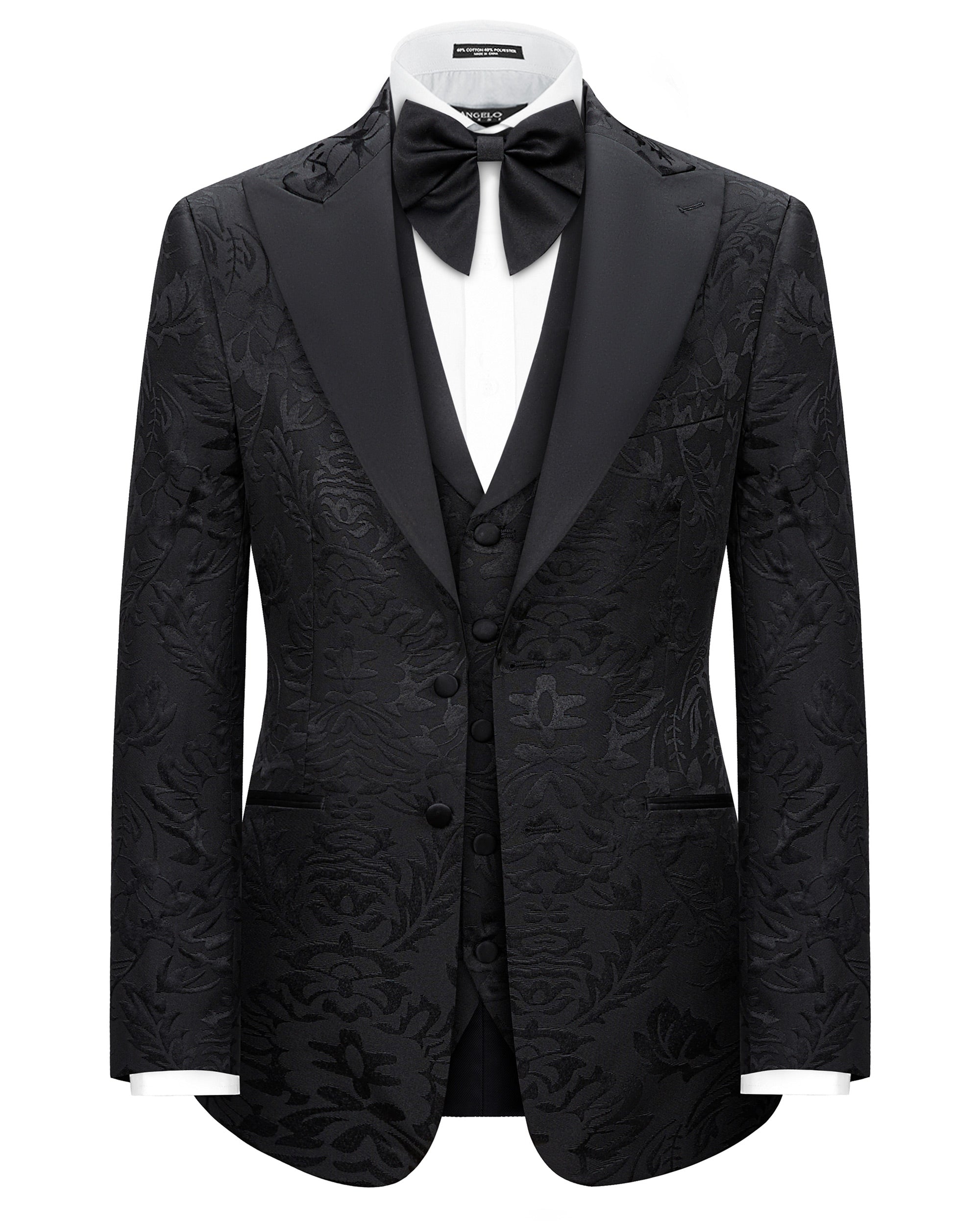 Floral Slim Fit Tuxedo with Vest