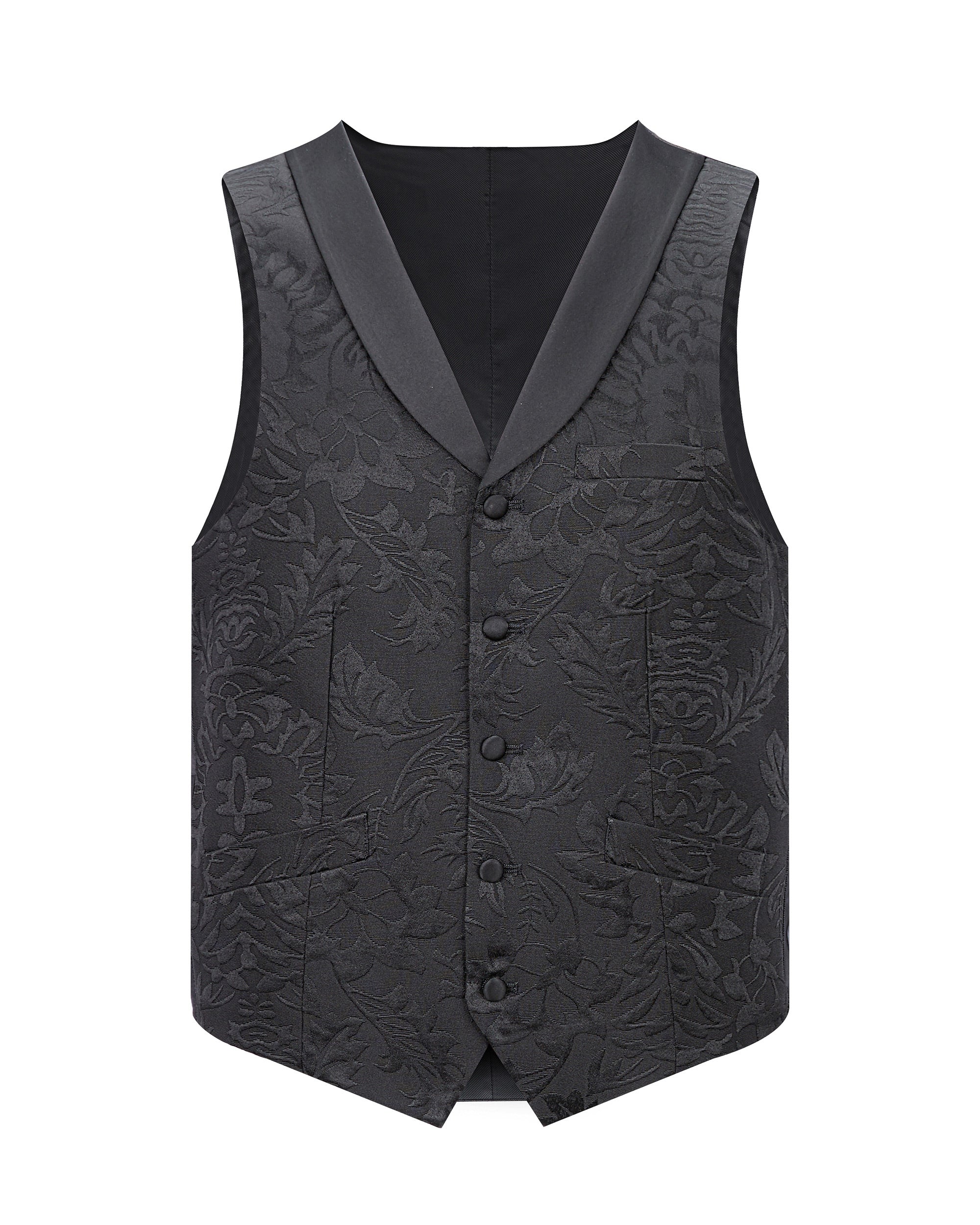 Floral Slim Fit Tuxedo with Vest