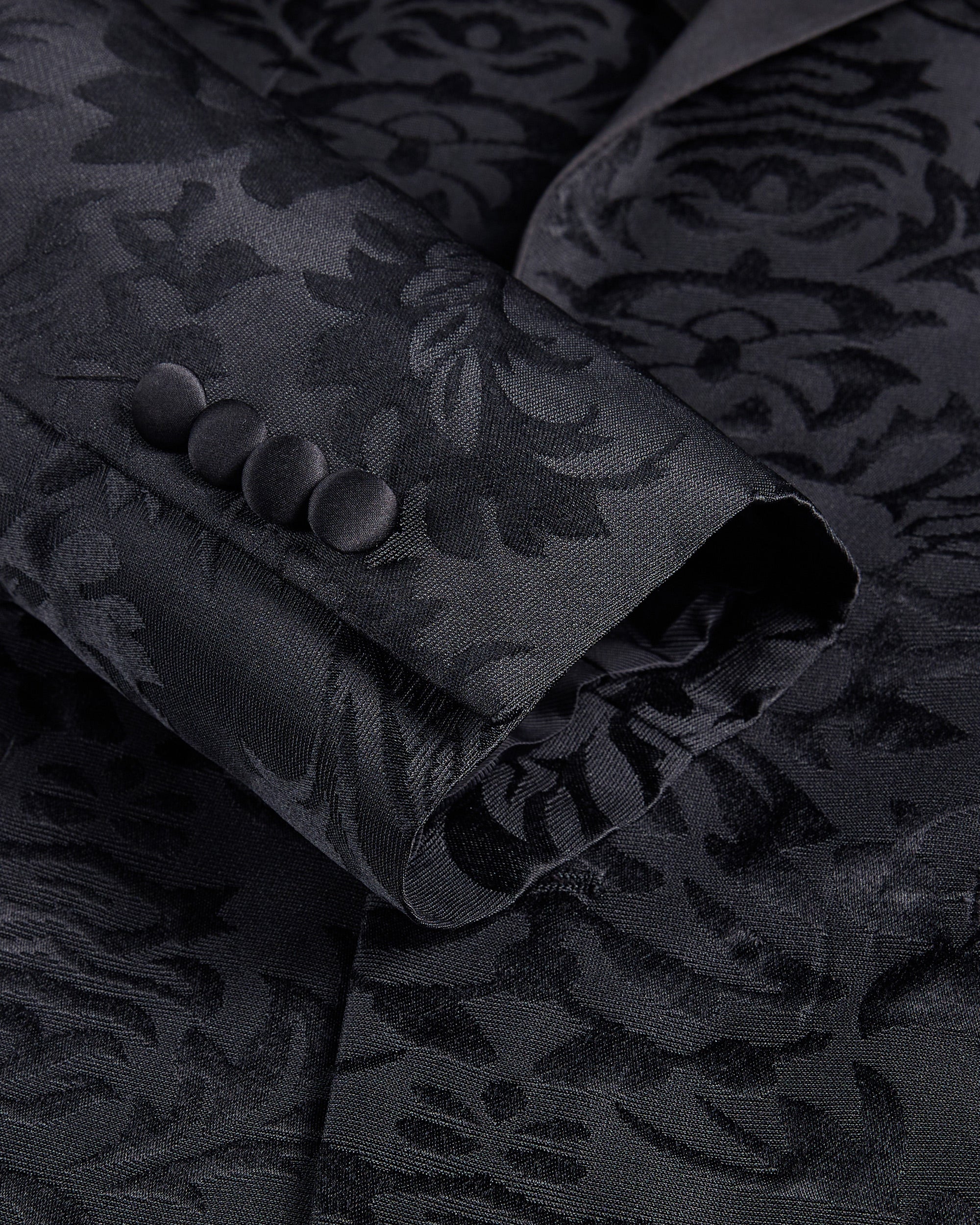 Floral Slim Fit Tuxedo with Vest