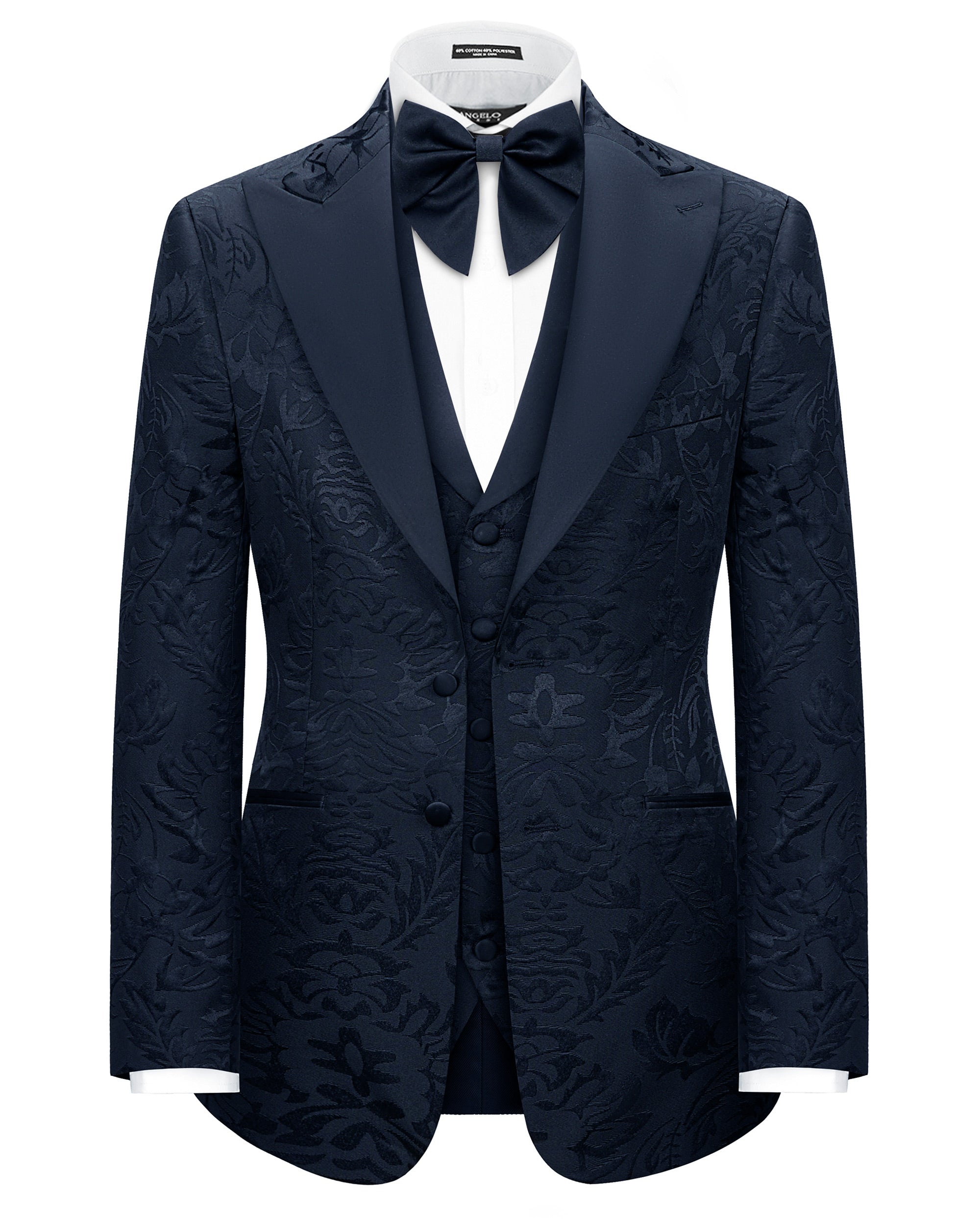 Floral Slim Fit Tuxedo with Vest