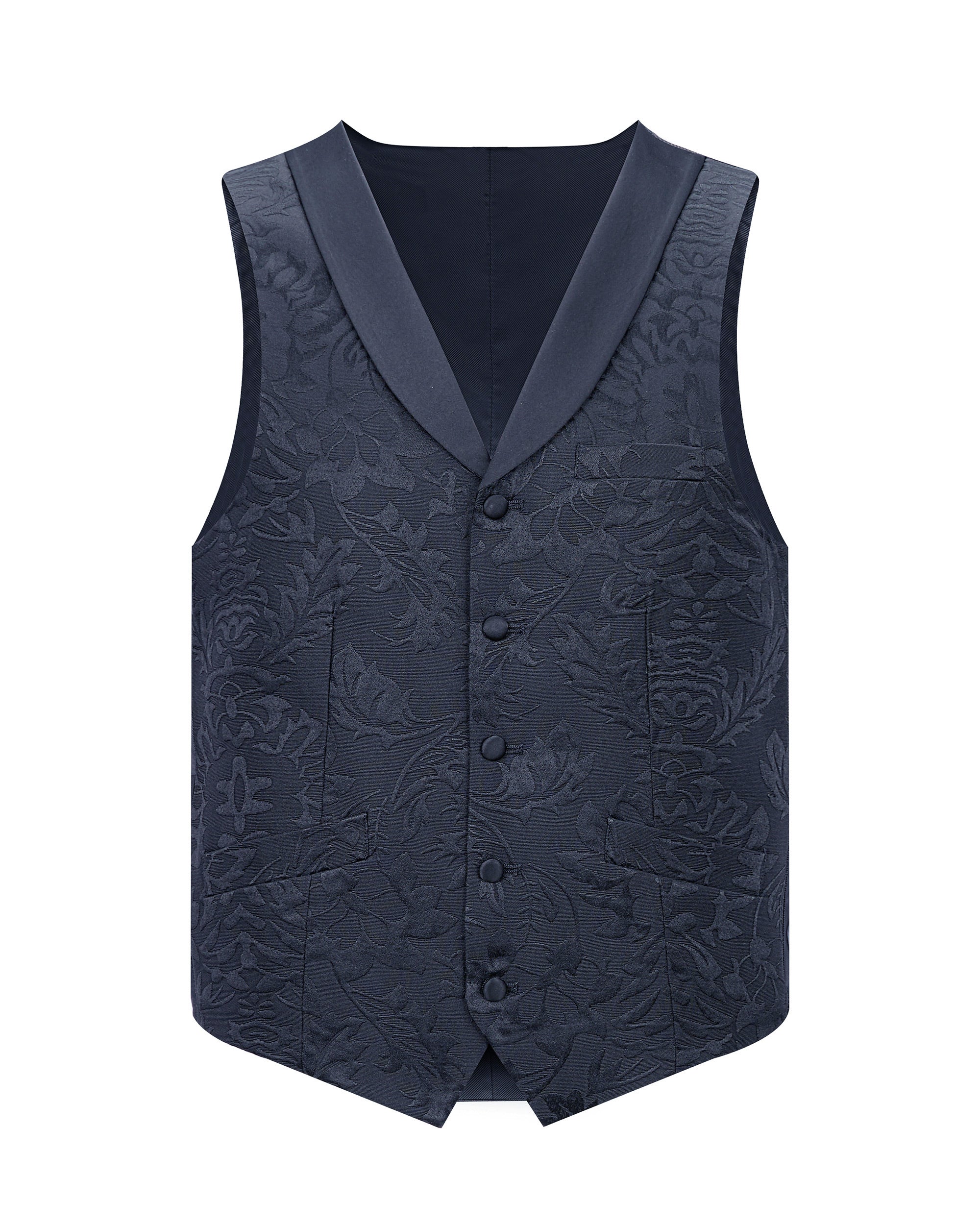 Floral Slim Fit Tuxedo with Vest