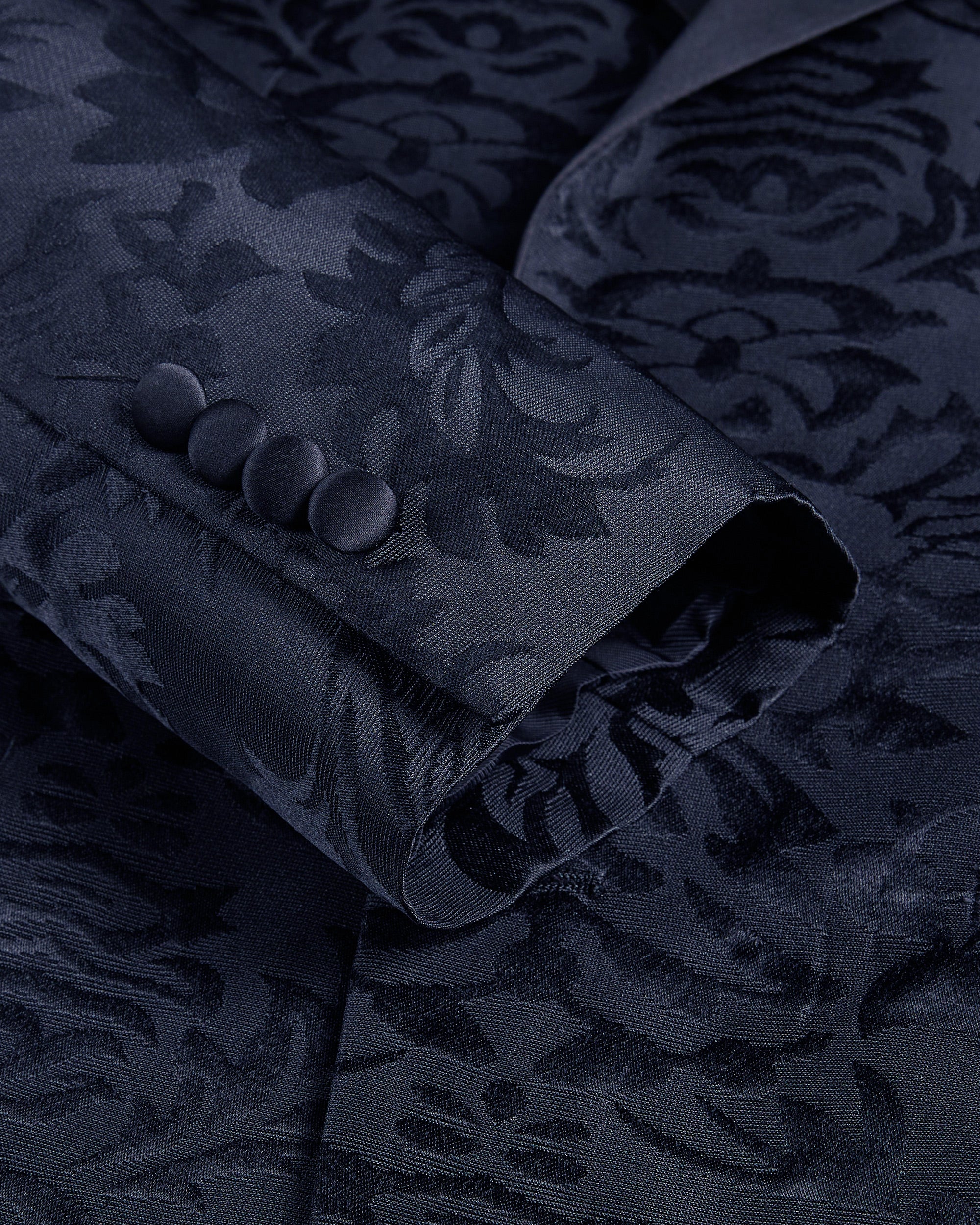 Floral Slim Fit Tuxedo with Vest