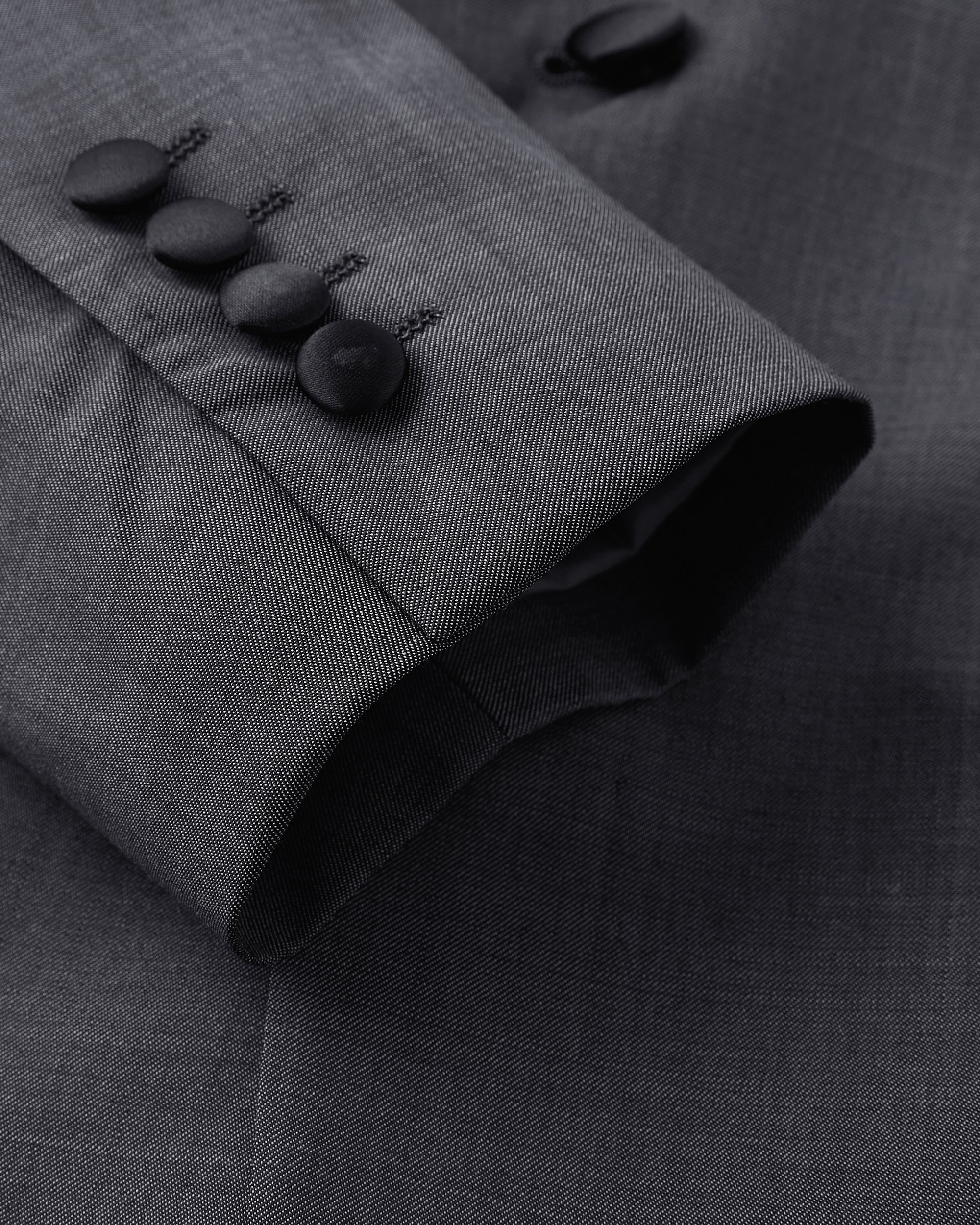 Sharkskin Tailored Fit Wool Blend Tuxedo