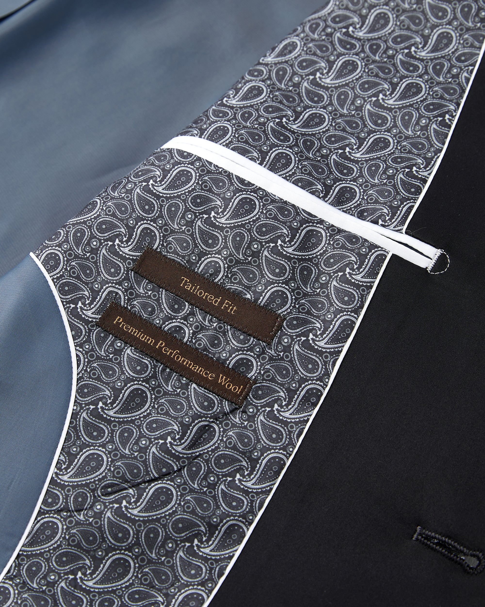 Sharkskin Tailored Fit Wool Blend Tuxedo