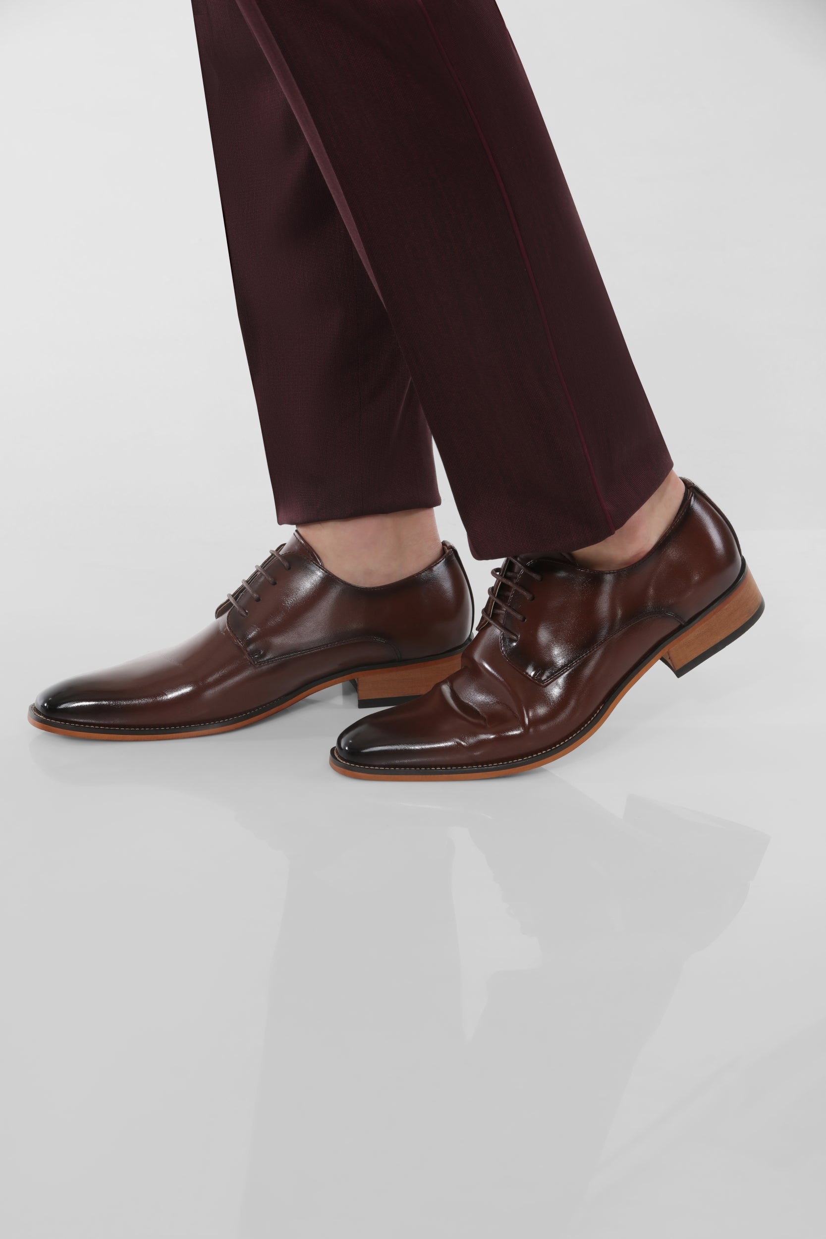 Milano Faux Leather Classic Plain-Toe Derby Shoe