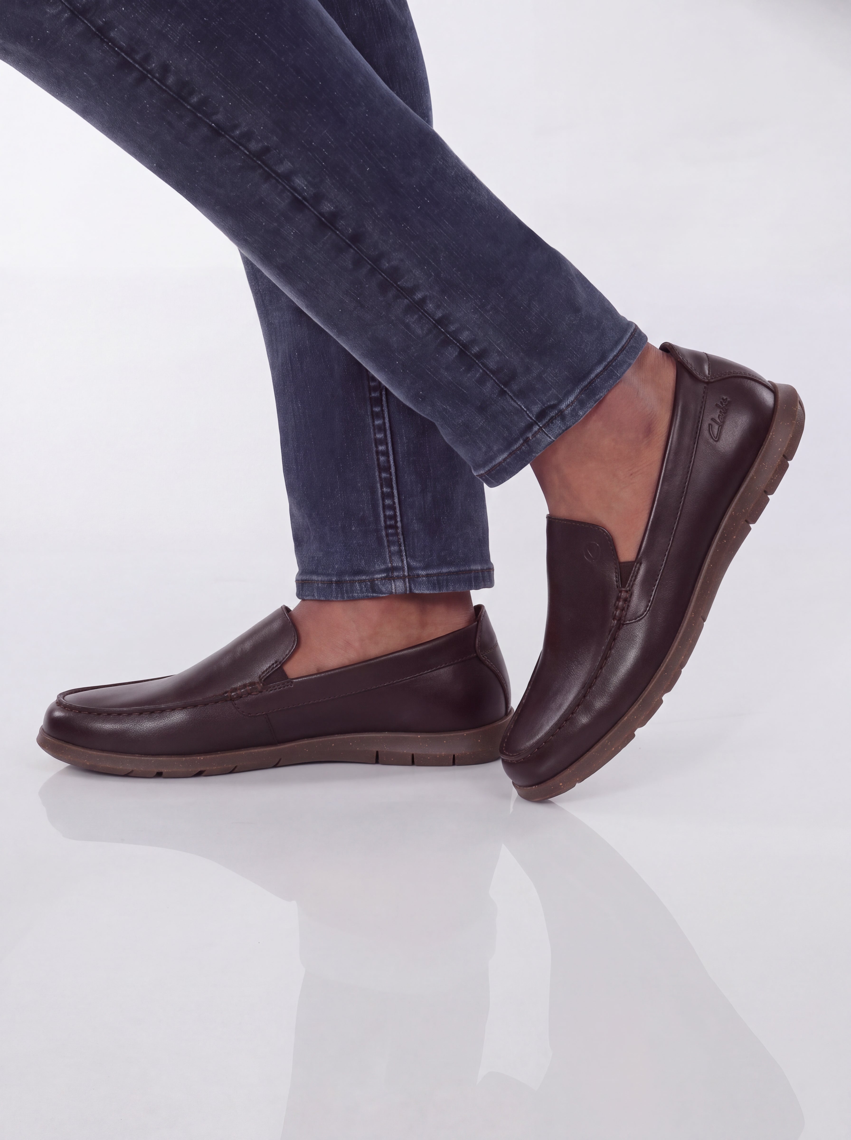 Flexway Step Brown Smooth Leather Slip-On Loafer