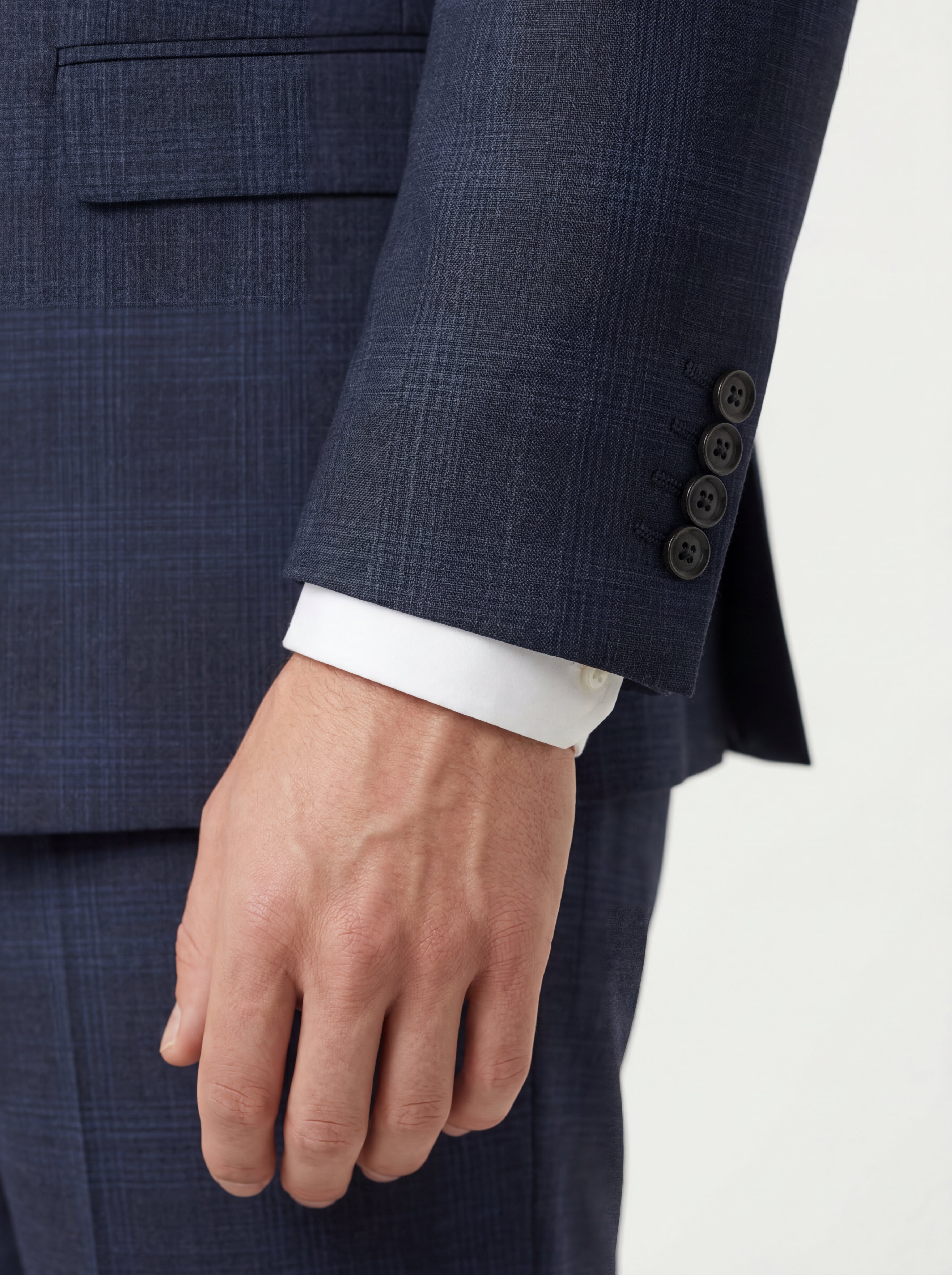 Checked Slim Fit Wool Blend Suit