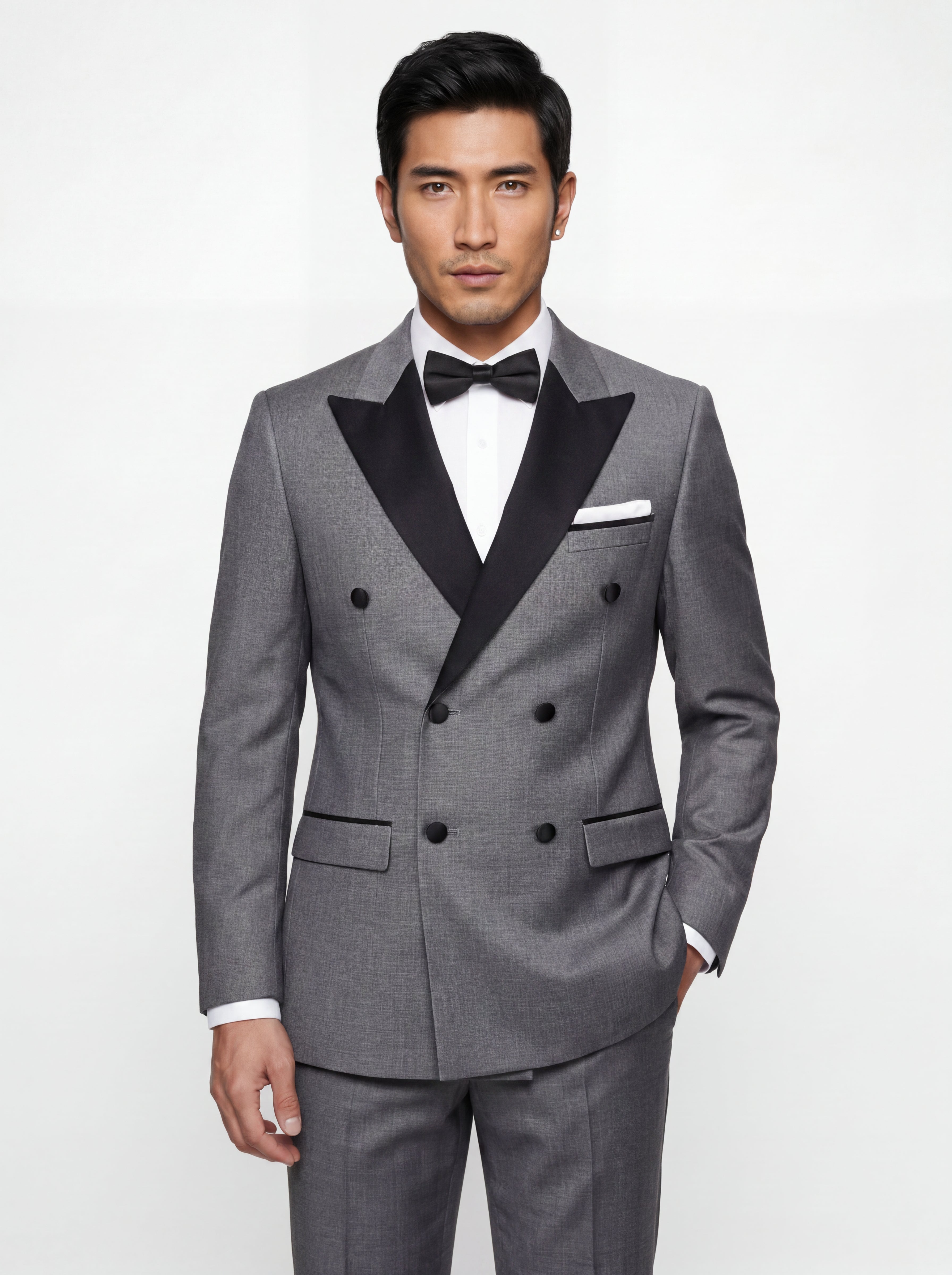 Modern Fit Double Breasted Wool Blend Tuxedo
