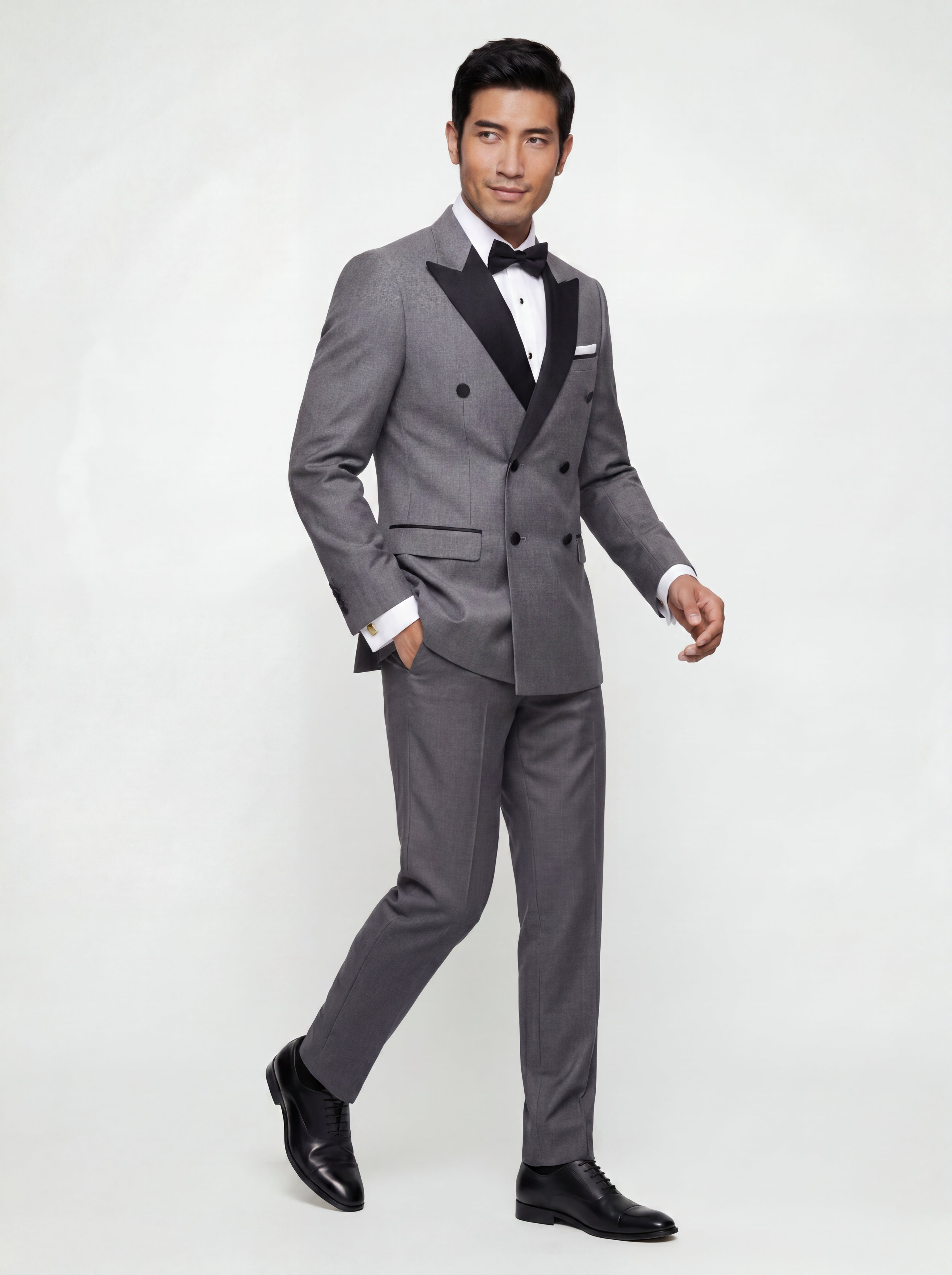 Modern Fit Double Breasted Wool Blend Tuxedo