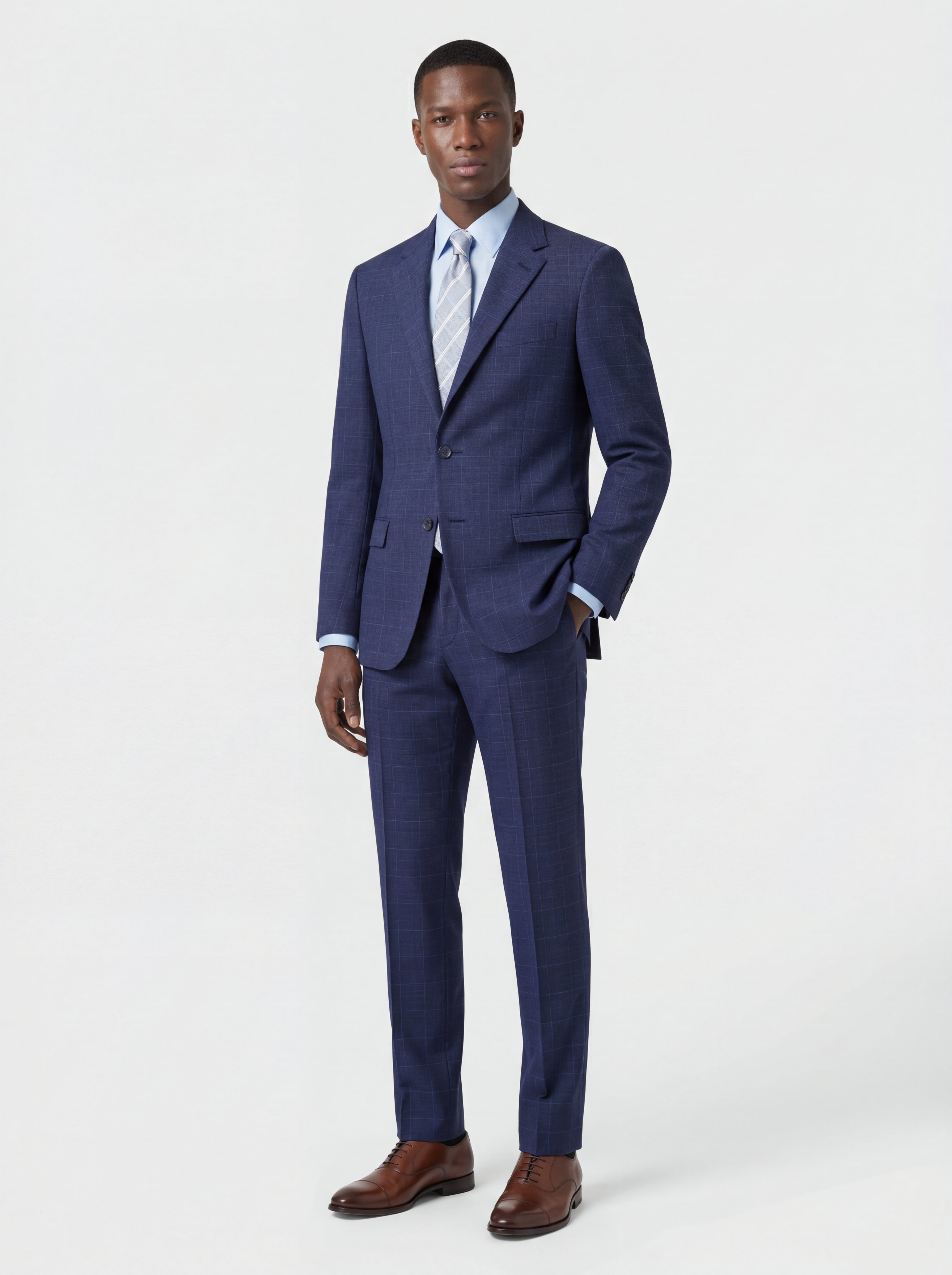 Window Plaid Tailored Fit Wool Blend Suit