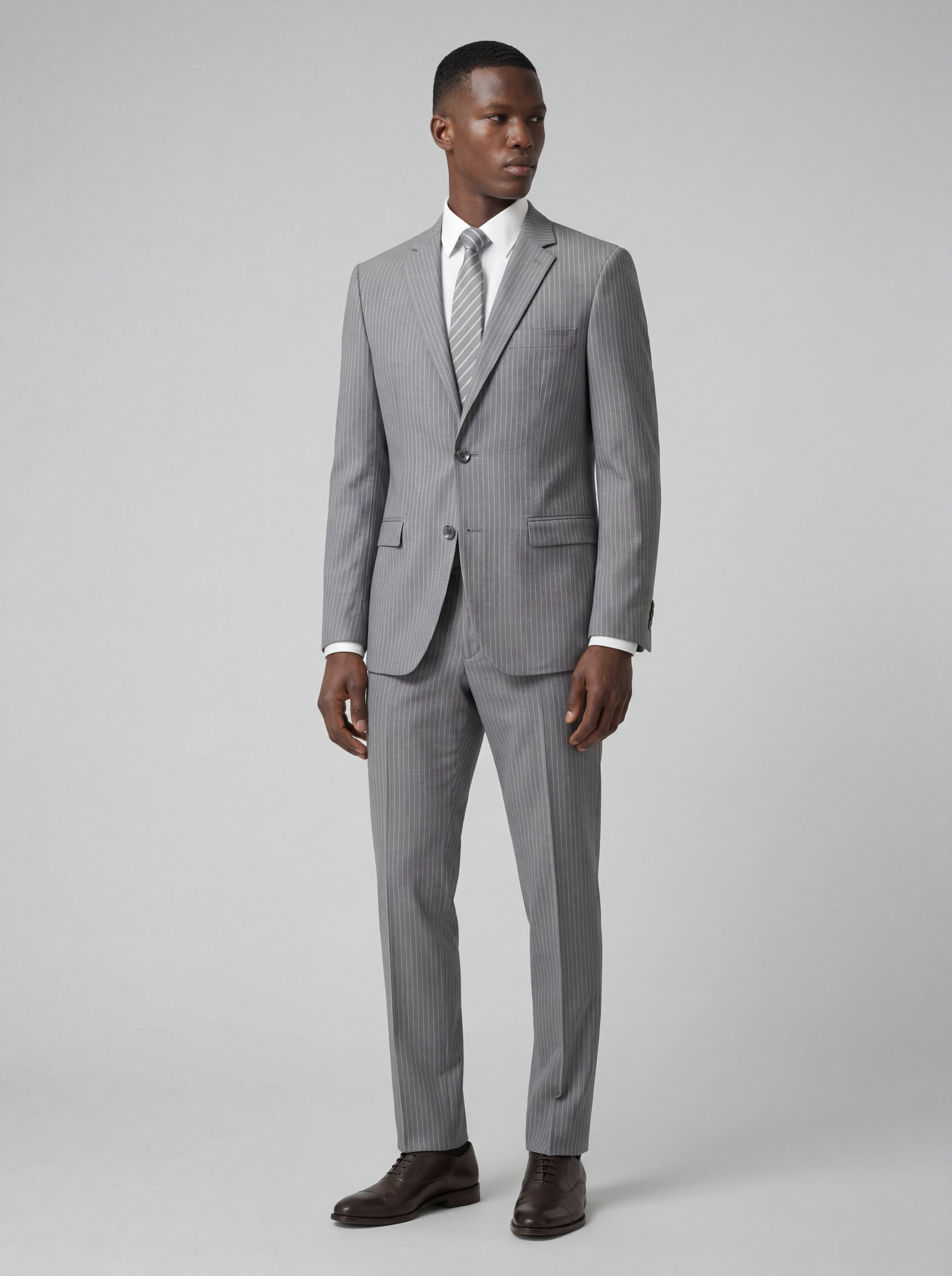 Pinstripe Modern Fit Wool Blend Suit