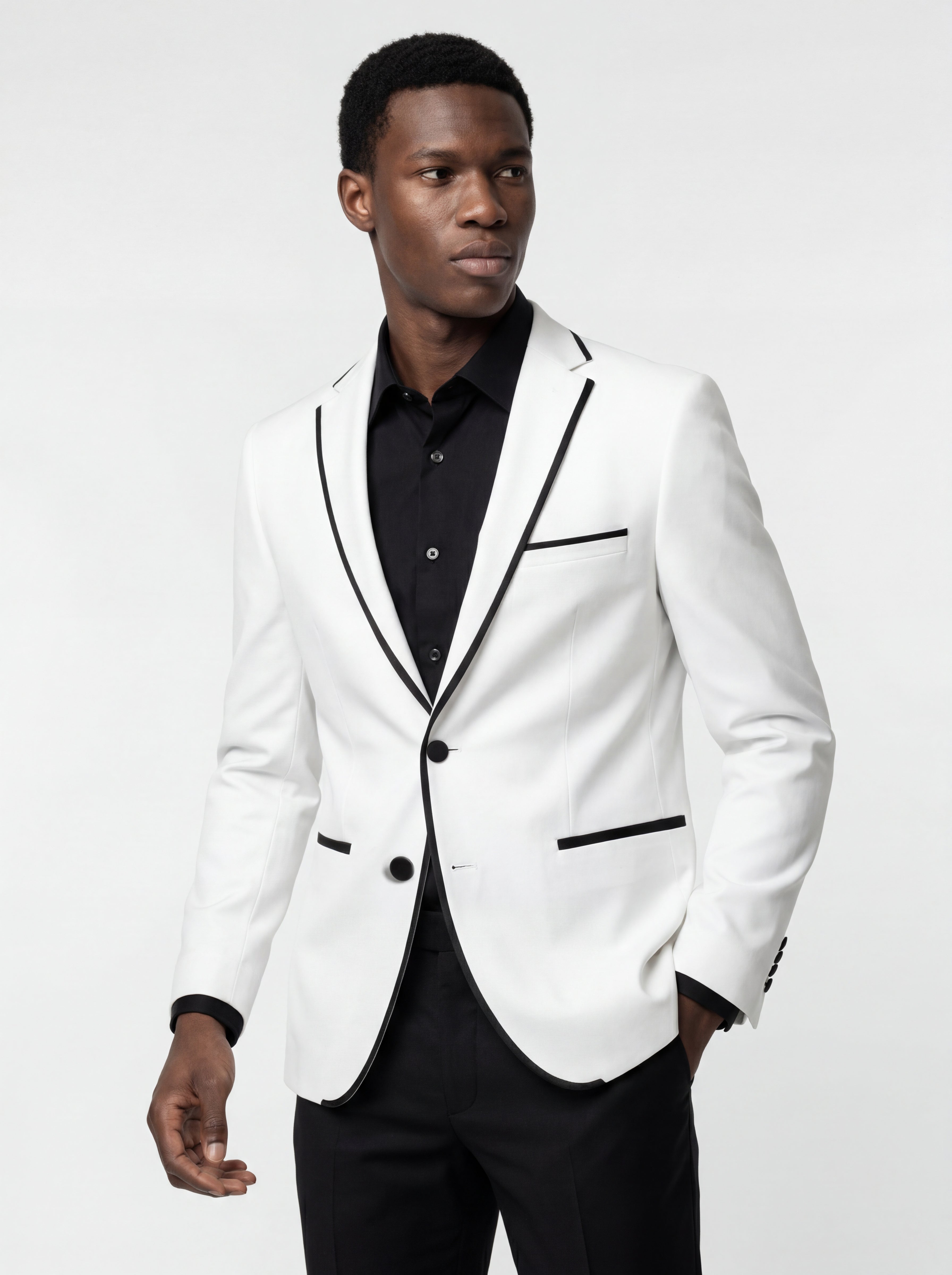 Slim Fit Contrast Trim Dinner Jacket