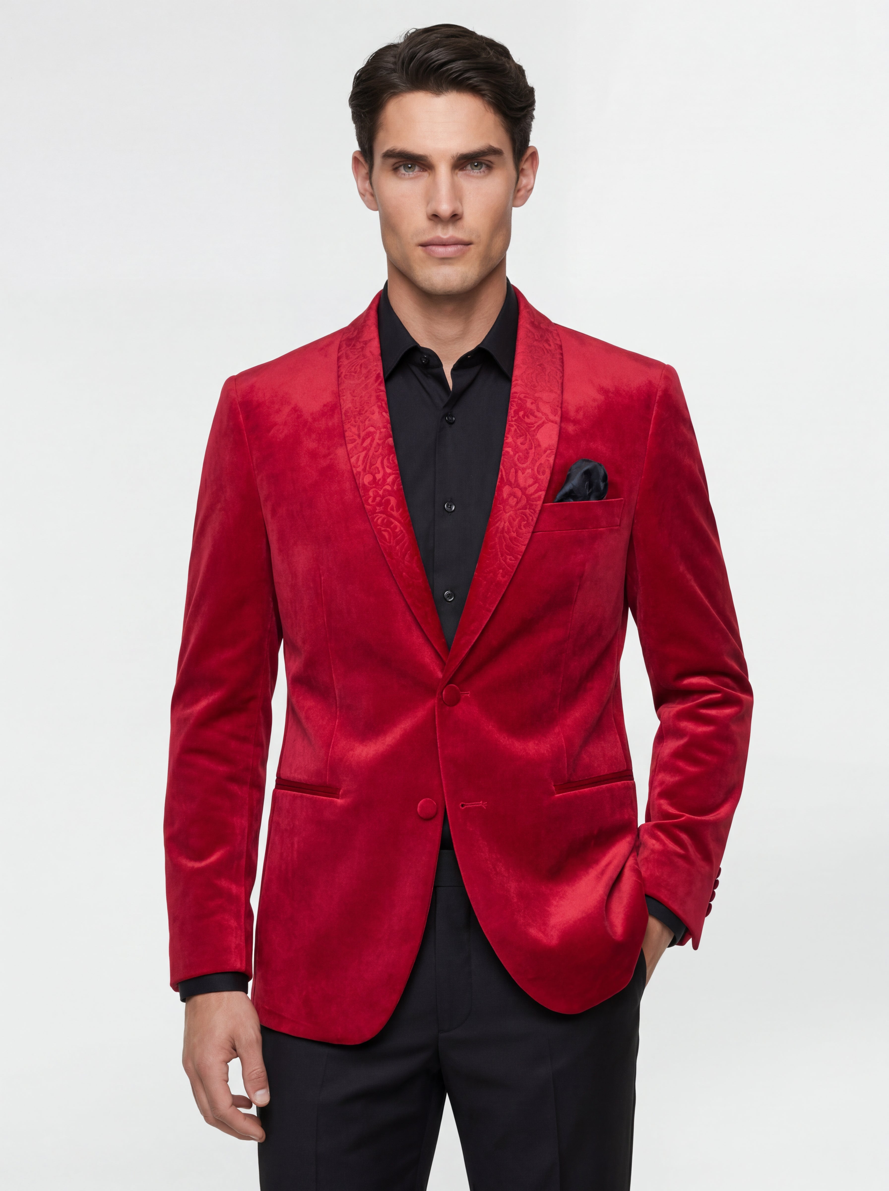 Slim Fit Velvet Shawl Lapel Dinner Jacket