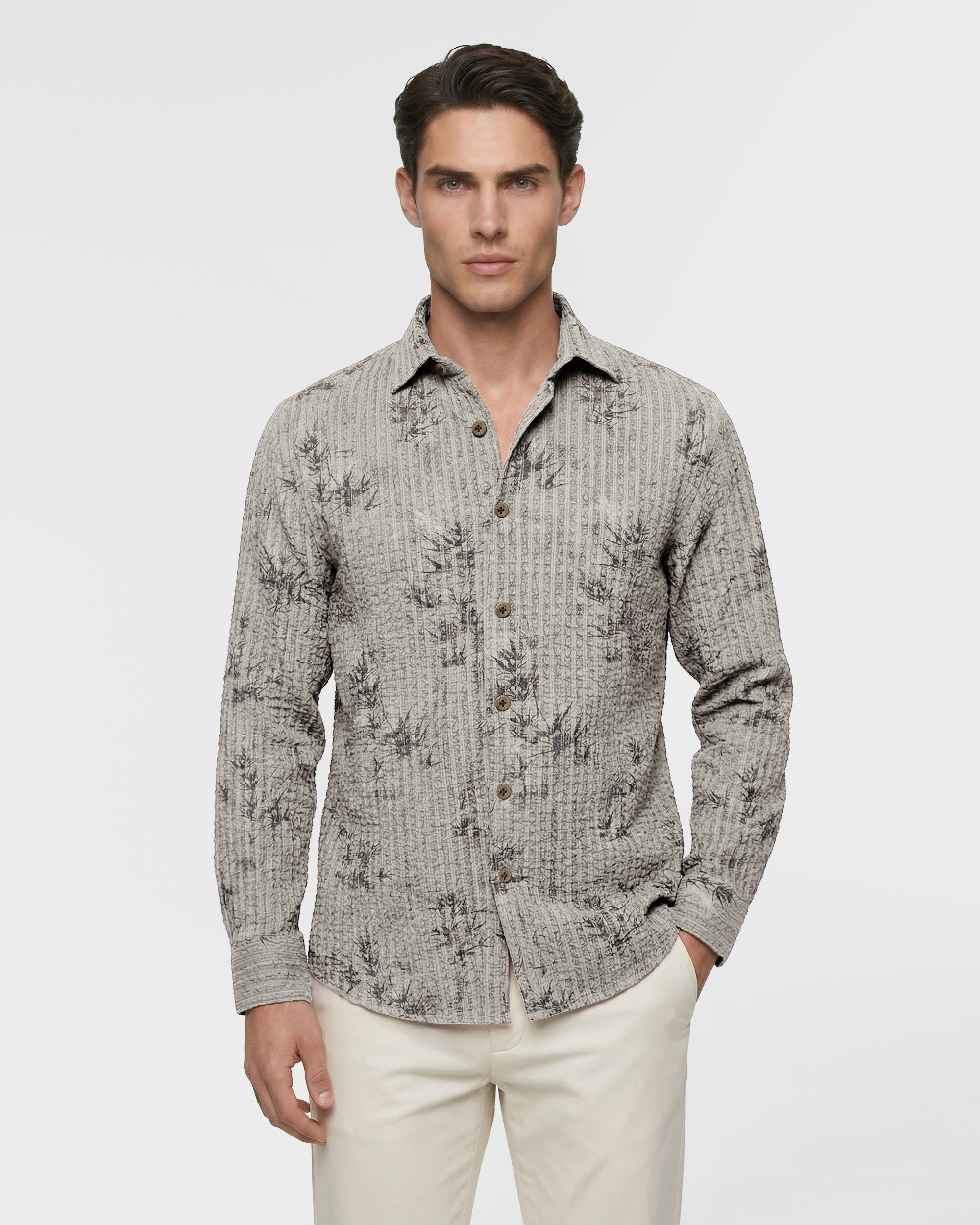 Seersucker Floral Shirt