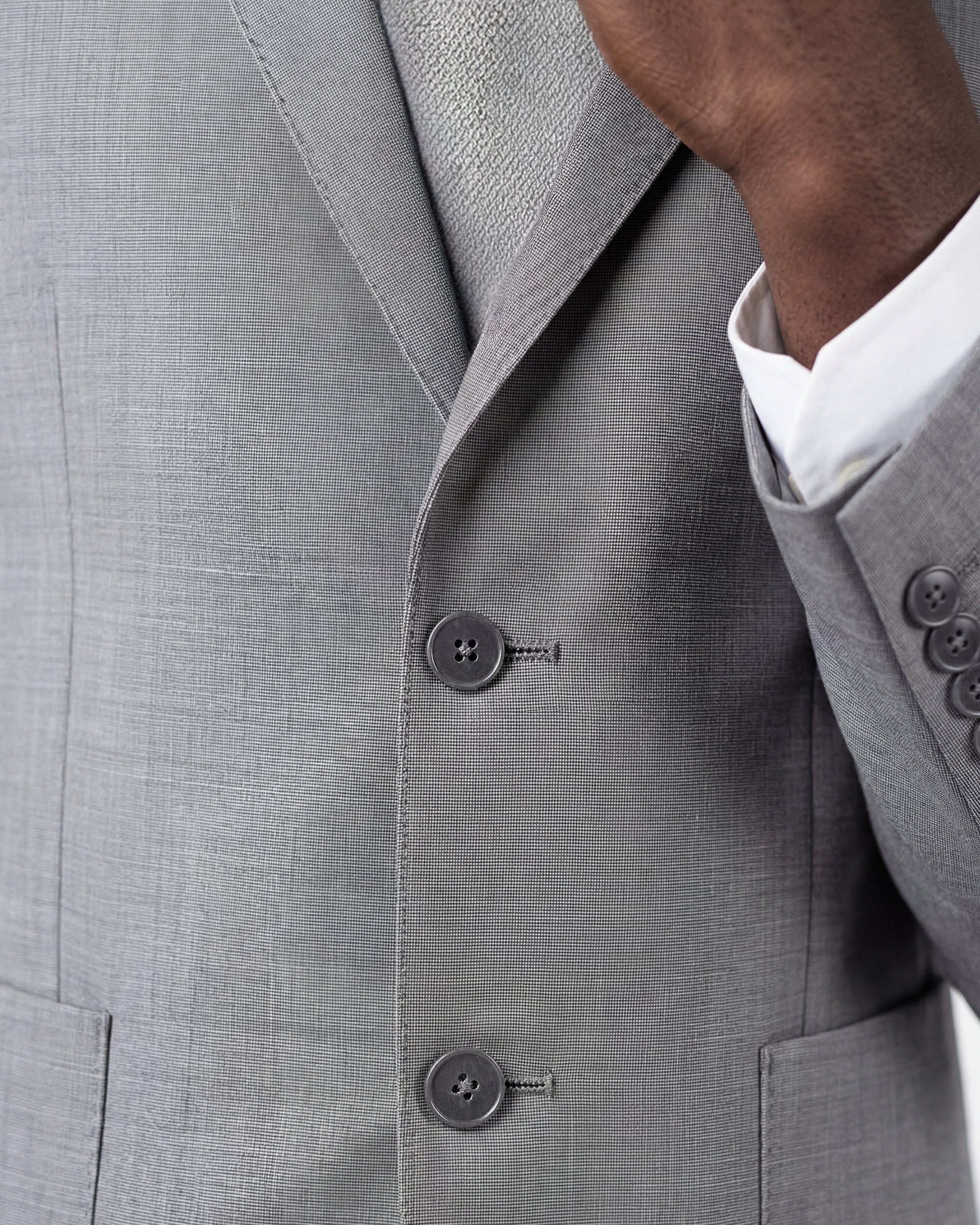 Sharkskin Wool Blend Slim Fit Suit