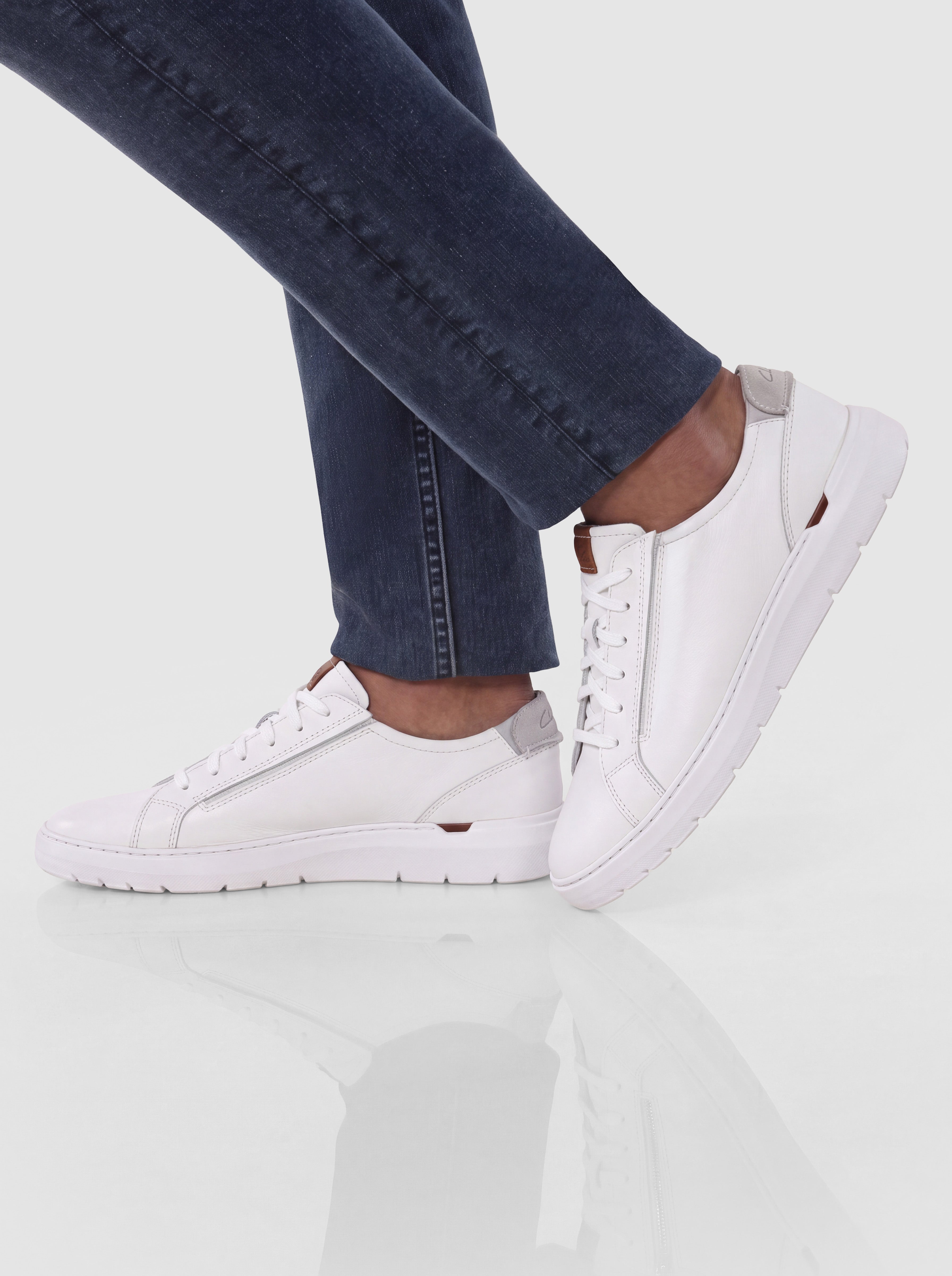 Flexwell Lace White Leather Sneakers